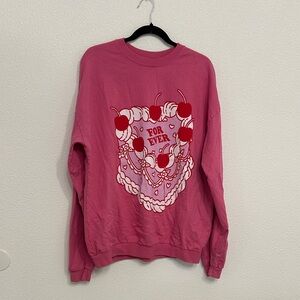 Jean and June Valentine’s Day sweatshirt cherry cake design xxl